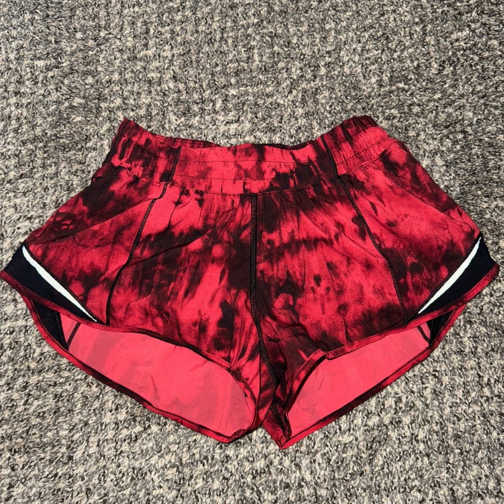Women's Red Tie-Dye Shorts